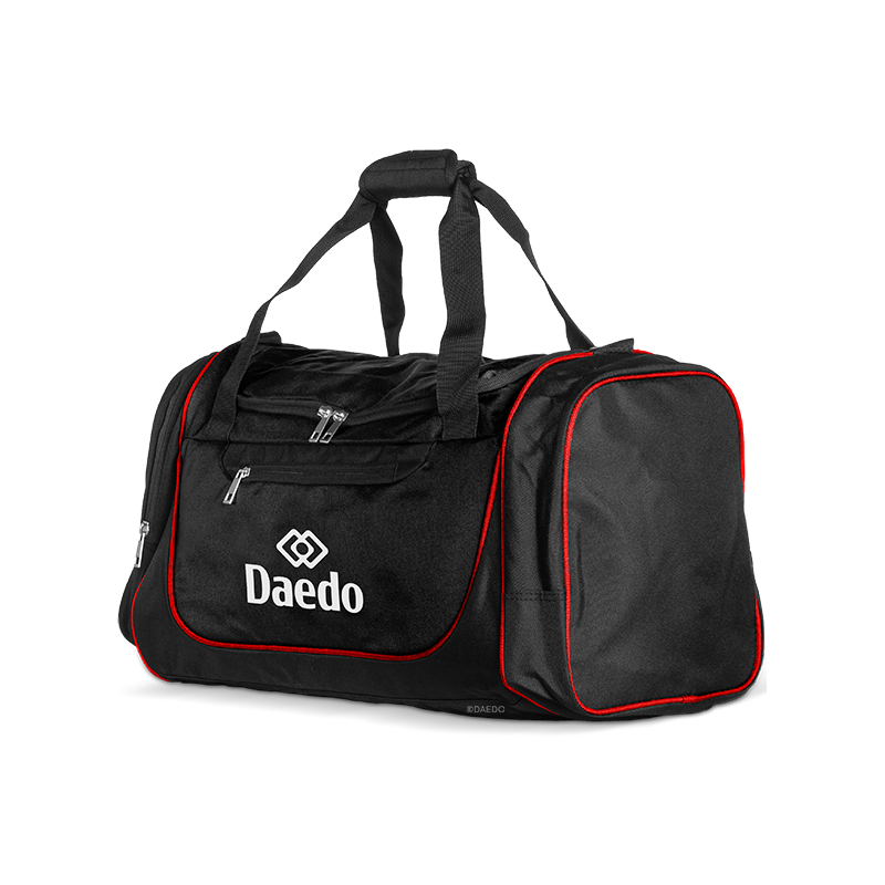 Small sports duffle bag black red