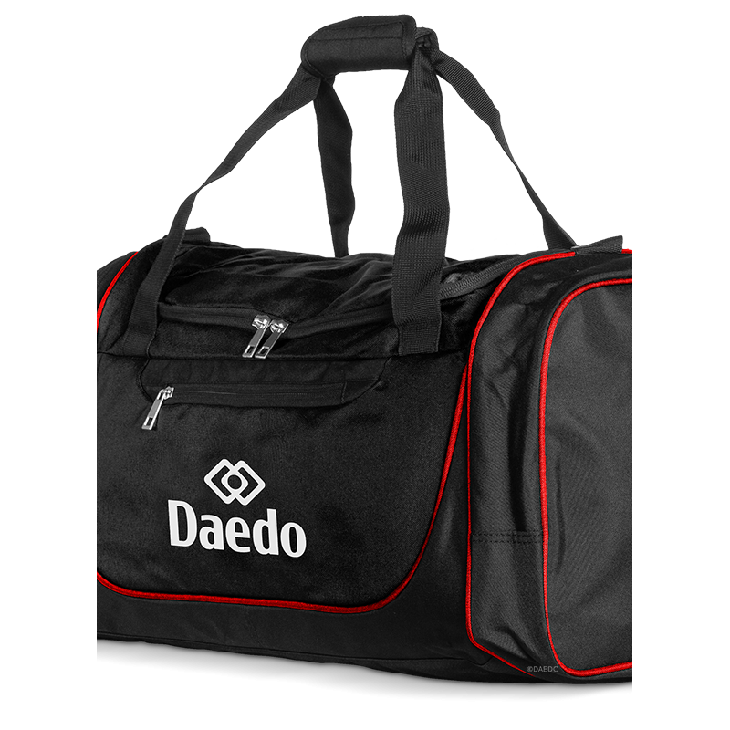 Small sports duffle bag black red